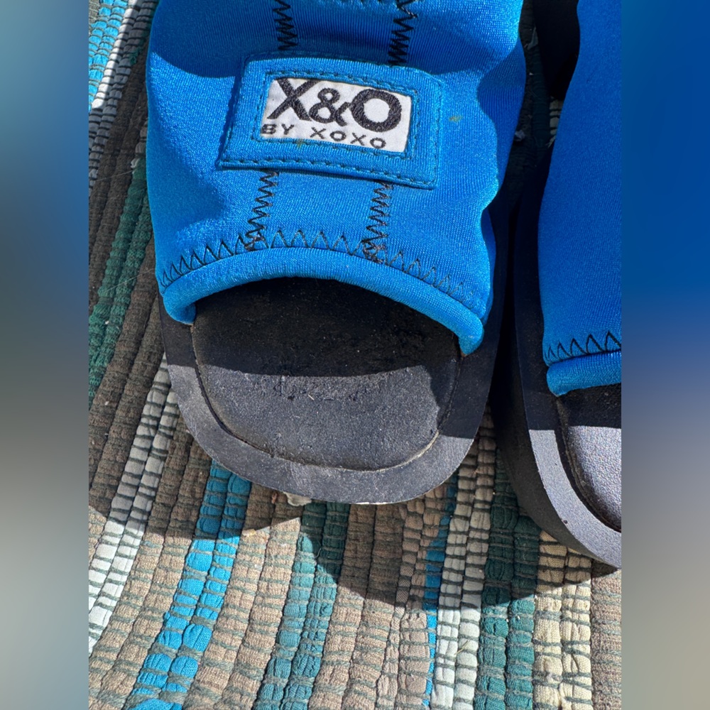 Y2K Vintage X&O by XOXO Platform Slides Electric Blue Sz 6 - Picture 4 of 8